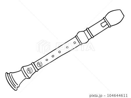 線画　シンプルイラスト　リコーダー 104644611