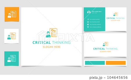 Critical thinking logo design with editable slogan. Branding book and business card template. Critical thinking logo design with editable slogan. Branding book and business card template. 104645656