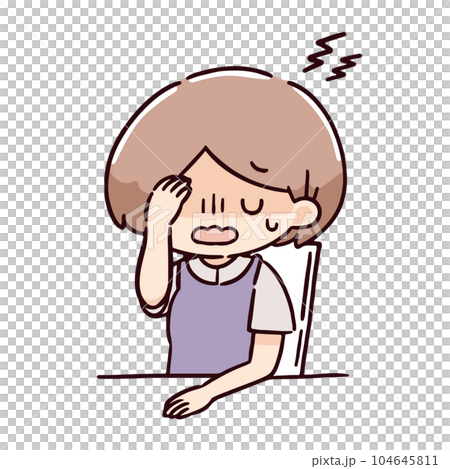 頭が痛い女性 104645811