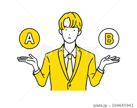 ABの選択肢を考えるビジネスパーソン(会社員)男性 104645941