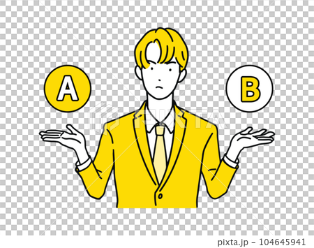 ABの選択肢を考えるビジネスパーソン(会社員)男性 104645941