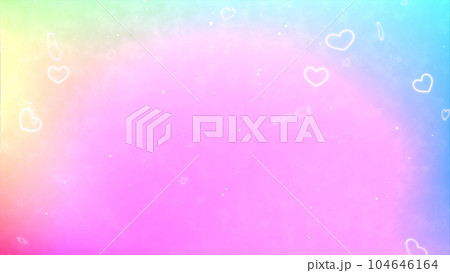 多様性のイメージ、虹色のアブストラクト背景とハート 104646164