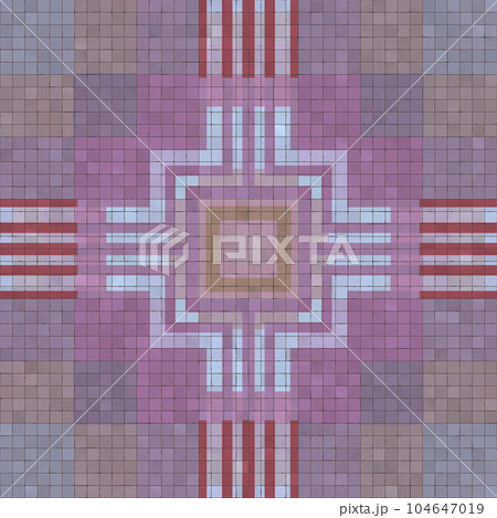 Colorful geometric seamless patterns decorate the walls style Atlas pompeii. Concept ancient Roman culture 104647019