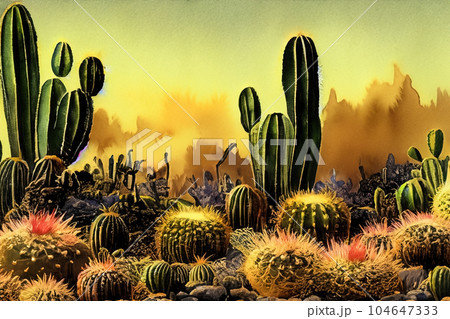 the enchanted Garden of succulent plants, landscape garden the enchanted Garden of succulent plants, landscape garden 104647333