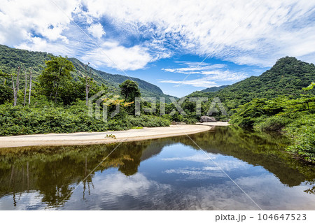 Dois Rios beach on Ilha Grande, Angra dos Reis, Rio de Janeiro, Brazil. Brazilian landscape. 104647523