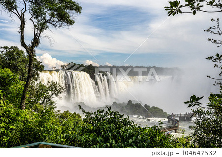 Devil's Throat at Iguazu Falls, one of the world's great natural wonders, on the border of Argentina and Brazil. Devil's Throat at Iguazu Falls, one of the world's great natural wonders, on the border of Argentina and Brazil. 104647532
