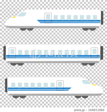新幹線こだまの手描きのイラスト　主線なし 104651060