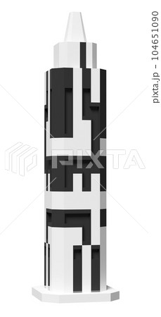 grey skyscraper building icon isolated. 3d render illustration 104651090