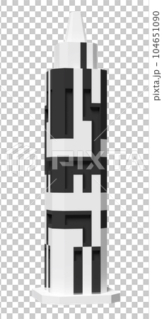 grey skyscraper building icon isolated. 3d render illustration 104651090
