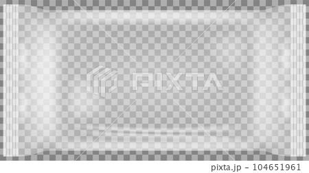 Glossy polyethylene wrapping, small package. Plastic packaging isolated on transparent background Glossy polyethylene wrapping, small package. Plastic packaging isolated on transparent background 104651961