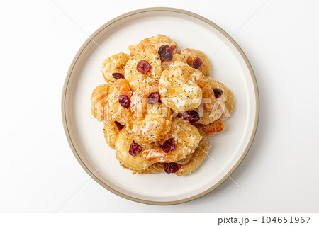 Creamy shrimp on a white background 104651967