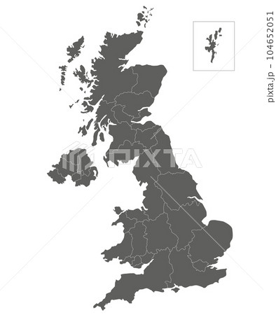 Vector blank map of UK with administrative divisions. Editable and clearly labeled layers. Vector blank map of UK with administrative divisions. Editable and clearly labeled layers. 104652051