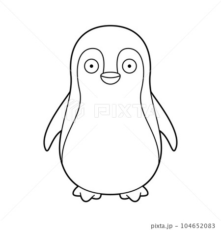 Easy coloring cartoon vector illustration of a penguin Easy coloring cartoon vector illustration of a penguin 104652083