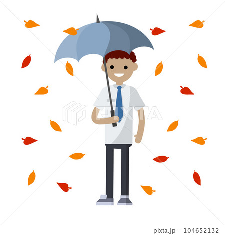 Young african man standing in the rain 104652132