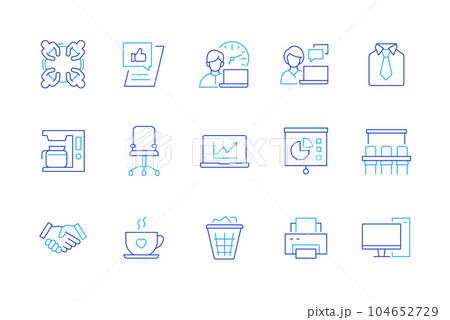 Office work - set of modern line design style icons 104652729