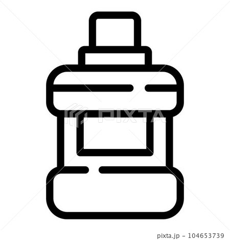 Modern mouthwash icon. Outline modern mouthwash vector icon for web design isolated on white background Modern mouthwash icon. Outline modern mouthwash vector icon for web design isolated on white background 104653739