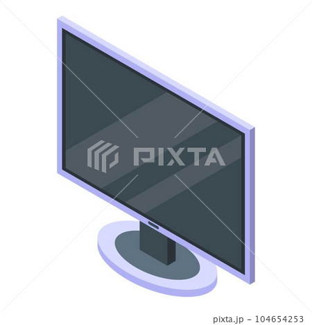 Flat monitor icon. Isometric of flat monitor vector icon for web design isolated on white background Flat monitor icon. Isometric of flat monitor vector icon for web design isolated on white background 104654253
