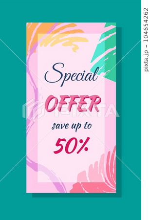 Summer sale offer poster with retro strokes Summer sale offer poster with retro strokes 104654262