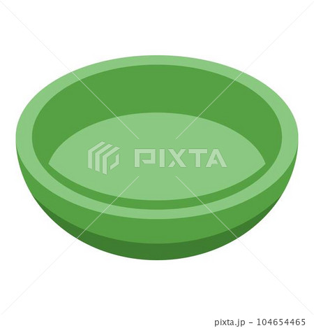 Green plate icon. Isometric of green plate vector icon for web design isolated on white background Green plate icon. Isometric of green plate vector icon for web design isolated on white background 104654465
