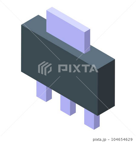 Voltage regulator processor icon. Isometric of voltage regulator processor vector icon for web design isolated on white background Voltage regulator processor icon. Isometric of voltage regulator processor vector icon for web design isolated on white background 104654629