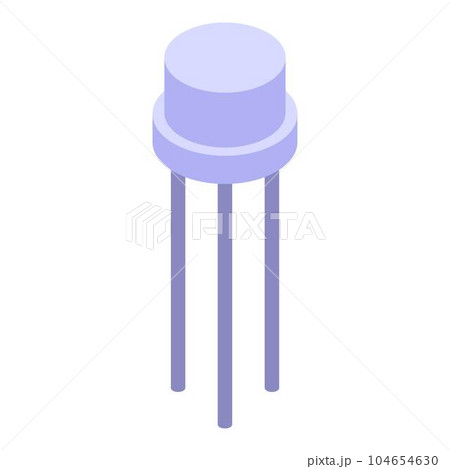 Voltage regulator transistor icon. Isometric of voltage regulator transistor vector icon for web design isolated on white background 104654630