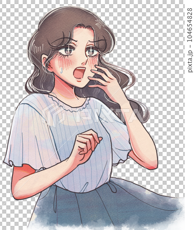 Surprise! Illustration of an overreacting girl cartoon style woman 104654828