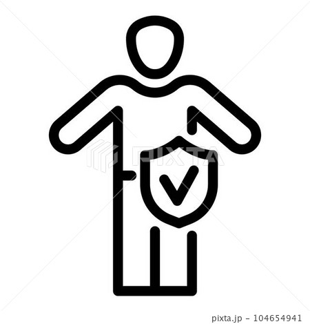 Probiotics man normal icon. Outline probiotics man normal vector icon for web design isolated on white background 104654941