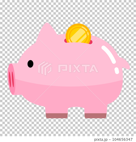 可愛的存錢罐的插圖 可愛的存錢罐的插圖 104656347