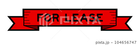 Ribbon label banner with word for lease in red color on white background 104656747