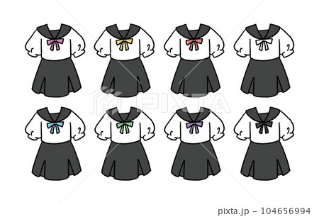 セーラー服のイラストセット 104656994