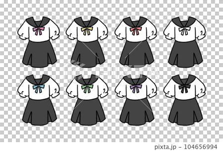 セーラー服のイラストセット 104656994