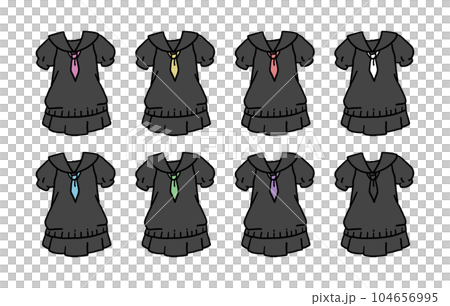 黒のセーラー服のイラストセット 104656995