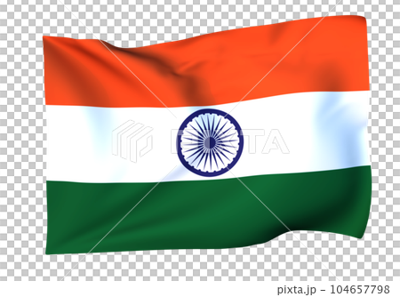 Indian flag swaying in the wind Indian flag swaying in the wind 104657798
