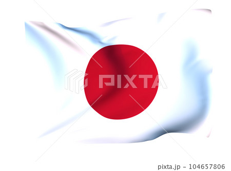 風に揺れる日本の国旗 104657806
