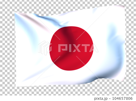風に揺れる日本の国旗 104657806