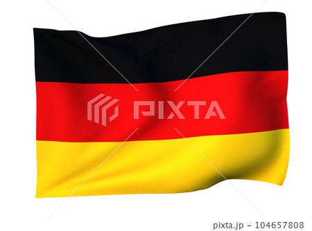 風に揺れるドイツの国旗 104657808