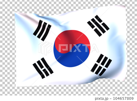 韓國國旗在風中飄揚 104657809
