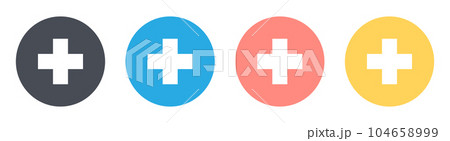 Plus icon collection vector illustration isolated on white Plus icon collection vector illustration isolated on white 104658999