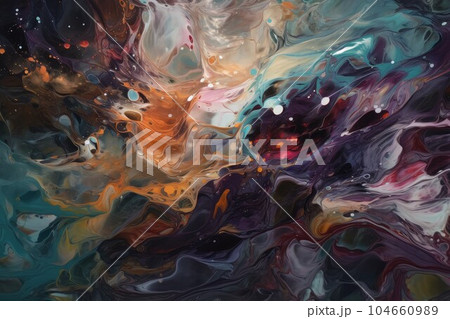 Mystical flowing acrylic. Liquid splash. Generate Ai Mystical flowing acrylic. Liquid splash. Generate Ai 104660989