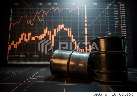 Brent oil barrel. Diagram chart. Generate Ai Brent oil barrel. Diagram chart. Generate Ai 104661150