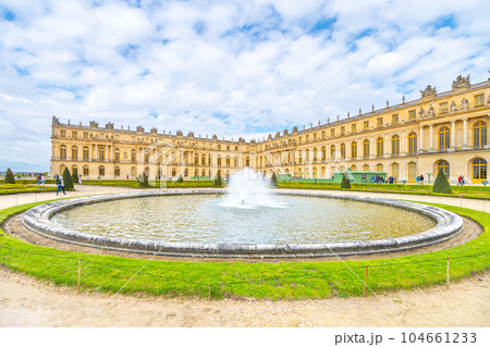 Chateau Versailles exterior view from park. Paris, France. 104661233