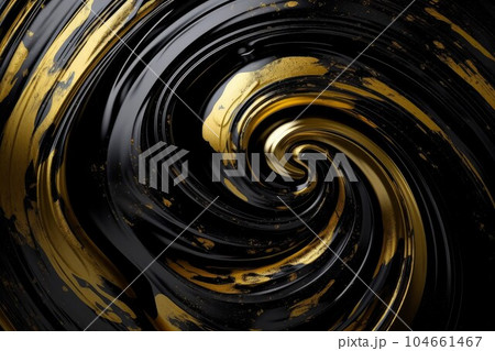 Gold and black swirl. Golden liquid. Generate Ai Gold and black swirl. Golden liquid. Generate Ai 104661467