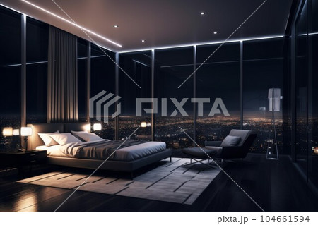 Luxury bedroom. Modern interior design. Generate Ai Luxury bedroom. Modern interior design. Generate Ai 104661594