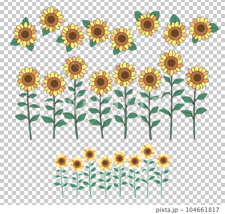 ひまわりのイラスト素材 104661817