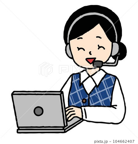 笑顔のコールセンターの女性 104662407