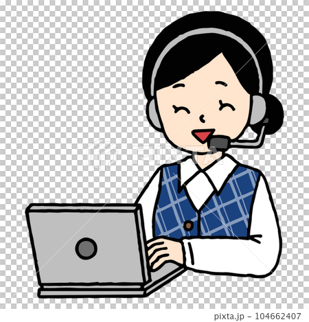 笑顔のコールセンターの女性 104662407
