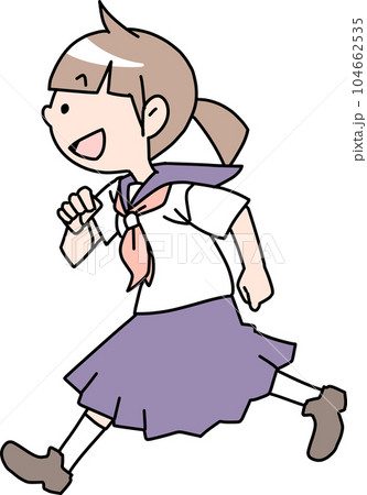 走る女子生徒 104662535