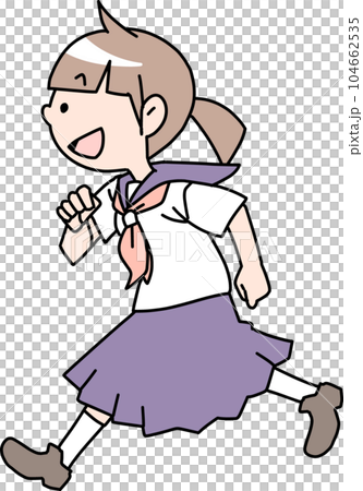 走る女子生徒 104662535