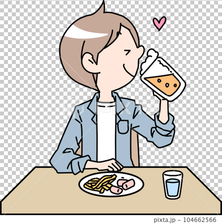 一人飲みをする男性 一人飲みをする男性 104662566