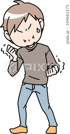 我慢する男性 104662575